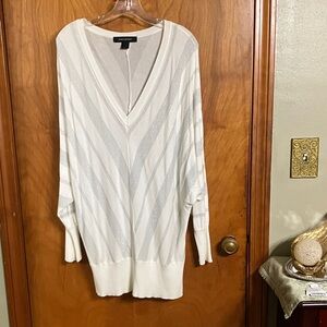 Ashley Stewart Cream V-Neck Sweater